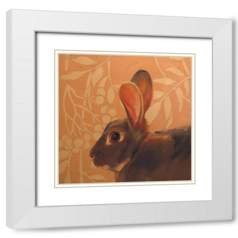 The Hare White Modern Wood Framed Art Print with Double Matting by Hoeptner, Diane