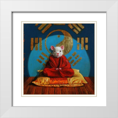 Inner Peace White Modern Wood Framed Art Print with Double Matting by Heffernan, Lucia