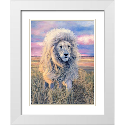 Timbavati Messenger White Modern Wood Framed Art Print with Double Matting by Henderson, Jan