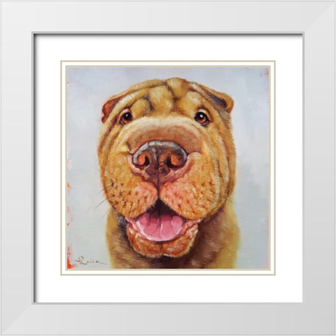 Follow Your Nose 6 White Modern Wood Framed Art Print with Double Matting by Heffernan, Lucia