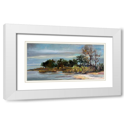 Winter Beach White Modern Wood Framed Art Print with Double Matting by Hallock, Carol