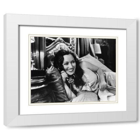 Gloria Swanson 1931 Tonight or Never White Modern Wood Framed Art Print with Double Matting by Unknown