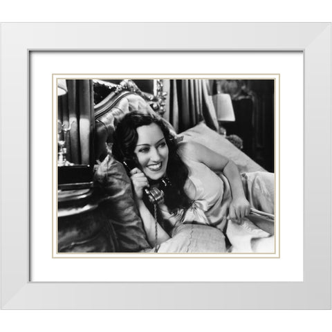 Gloria Swanson 1931 Tonight or Never White Modern Wood Framed Art Print with Double Matting by Unknown