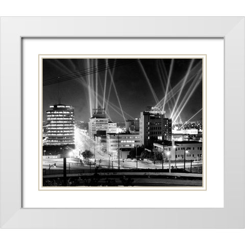 Hollywood Premiere of the Cinerama Dome 1963 White Modern Wood Framed Art Print with Double Matting by Unknown