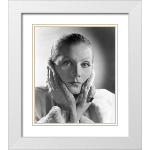 Greta Garbo 1935 Anna Karenina White Modern Wood Framed Art Print with Double Matting by Unknown