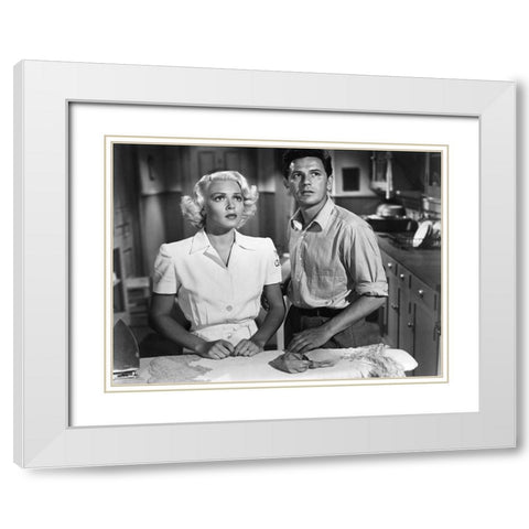 Lana Turner 1946 The Postman Always Rings Twice B White Modern Wood Framed Art Print with Double Matting by Unknown
