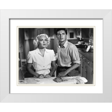 Lana Turner 1946 The Postman Always Rings Twice B White Modern Wood Framed Art Print with Double Matting by Unknown