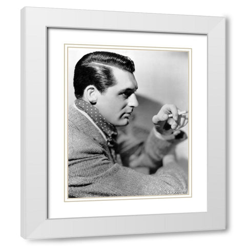 Cary Grant 1932 White Modern Wood Framed Art Print with Double Matting by Unknown