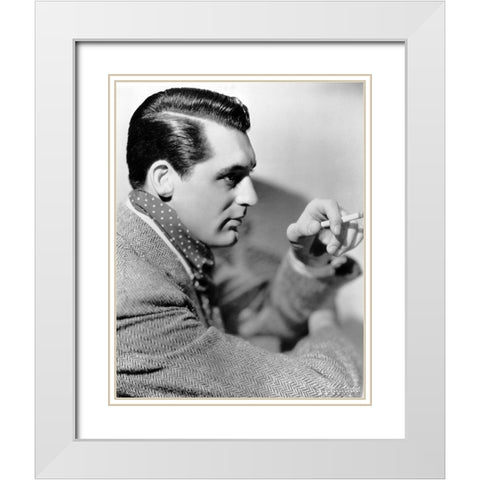 Cary Grant 1932 White Modern Wood Framed Art Print with Double Matting by Unknown