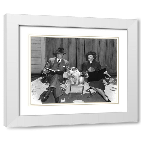 The Thin Man William Powell, Myrna Loy and Asta White Modern Wood Framed Art Print with Double Matting by Unknown