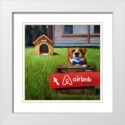 K9 BNB White Modern Wood Framed Art Print with Double Matting by Heffernan, Lucia