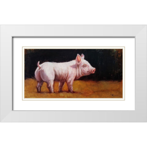 Wilbur White Modern Wood Framed Art Print with Double Matting by Heffernan, Lucia
