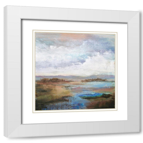Along The Stream White Modern Wood Framed Art Print with Double Matting by Hale, Karen