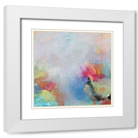 Happy Place White Modern Wood Framed Art Print with Double Matting by Hale, Karen