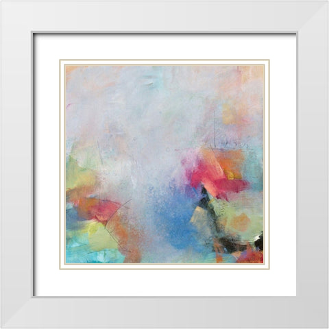 Happy Place White Modern Wood Framed Art Print with Double Matting by Hale, Karen