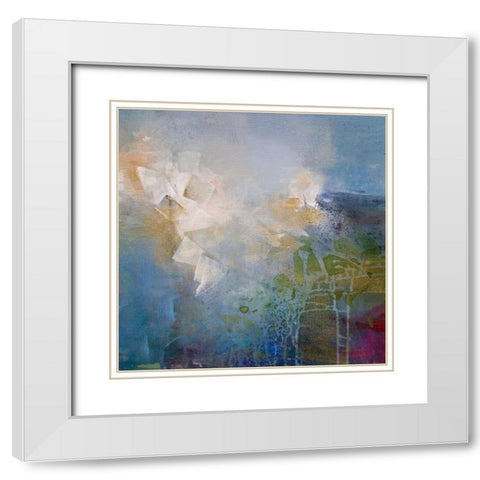 Segments White Modern Wood Framed Art Print with Double Matting by Hale, Karen