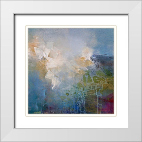 Segments White Modern Wood Framed Art Print with Double Matting by Hale, Karen