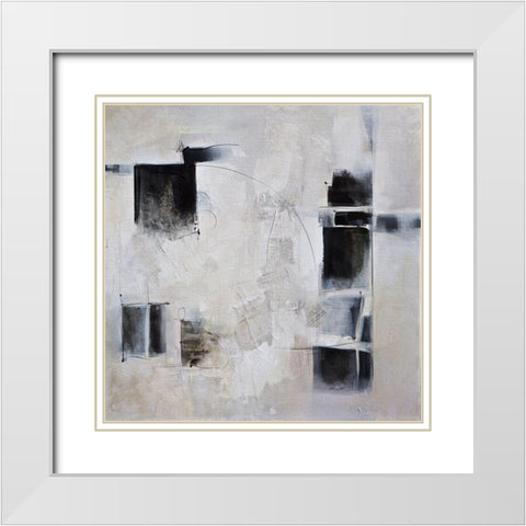 Black and White and In Between White Modern Wood Framed Art Print with Double Matting by Hale, Karen