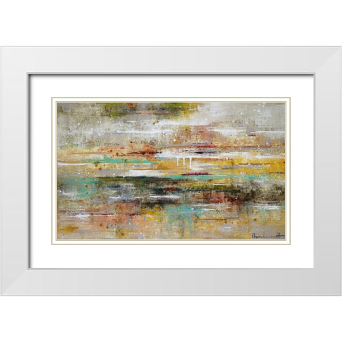 Oasis Reflection White Modern Wood Framed Art Print with Double Matting by Herckenrath, Ingeborg