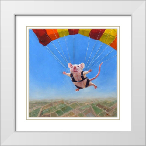 Geranimo White Modern Wood Framed Art Print with Double Matting by Heffernan, Lucia