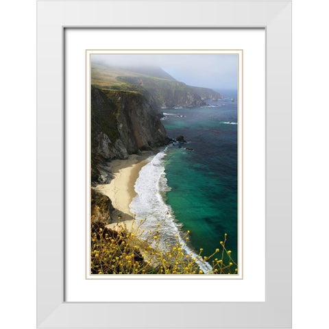 Big Sur Coast White Modern Wood Framed Art Print with Double Matting by Hiers, Winthrope