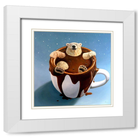 Chocolate Spa White Modern Wood Framed Art Print with Double Matting by Heffernan, Lucia