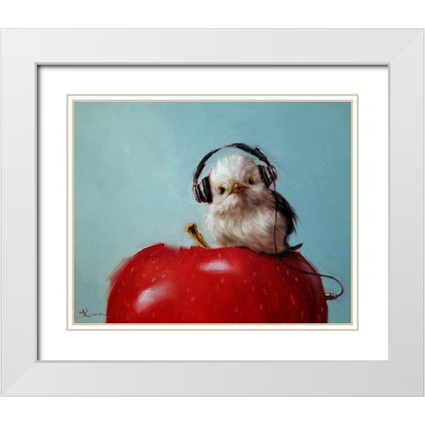 Apple Music White Modern Wood Framed Art Print with Double Matting by Heffernan, Lucia