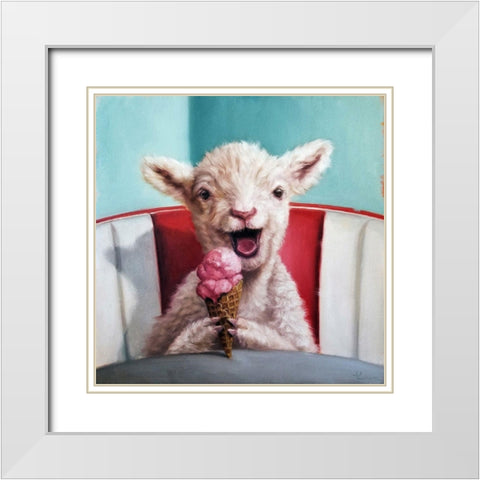 Kiddie Cone White Modern Wood Framed Art Print with Double Matting by Heffernan, Lucia