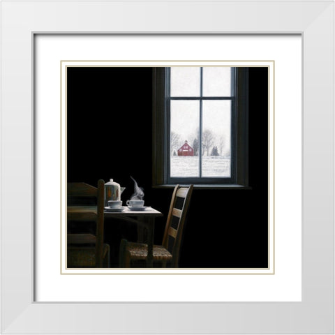 Pause White Modern Wood Framed Art Print with Double Matting by Hollingsworth, Karen