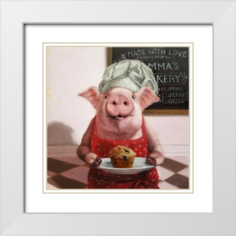 Pinkies Bakery White Modern Wood Framed Art Print with Double Matting by Heffernan, Lucia