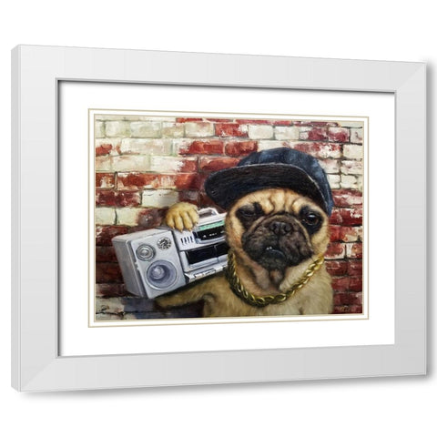 Who Let The Dogs Out White Modern Wood Framed Art Print with Double Matting by Heffernan, Lucia