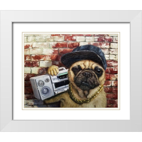 Who Let The Dogs Out White Modern Wood Framed Art Print with Double Matting by Heffernan, Lucia