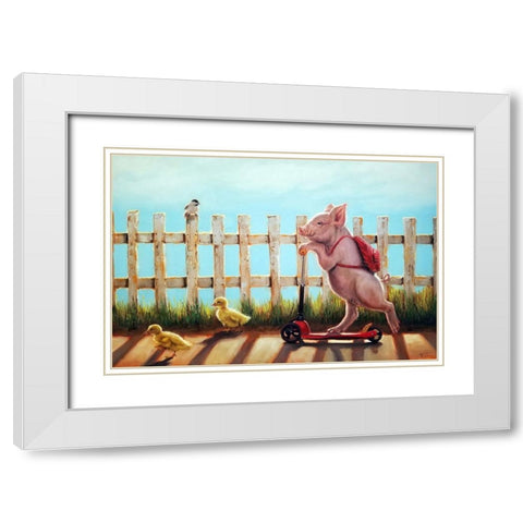 Summer Stroll White Modern Wood Framed Art Print with Double Matting by Heffernan, Lucia