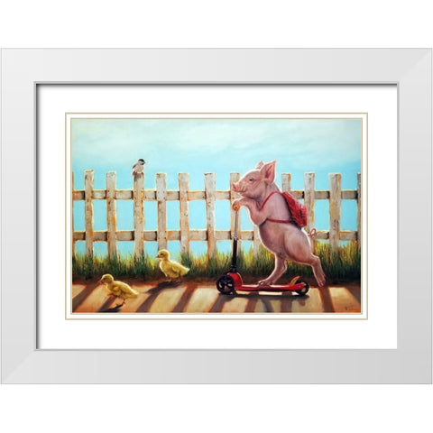 Summer Stroll White Modern Wood Framed Art Print with Double Matting by Heffernan, Lucia