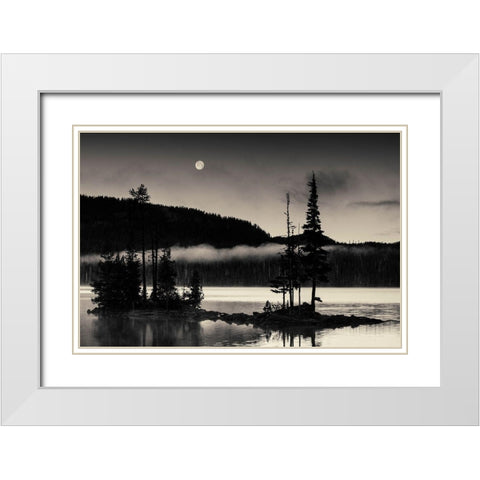 Full Moon At Waldo White Modern Wood Framed Art Print with Double Matting by Horsfall, Gary