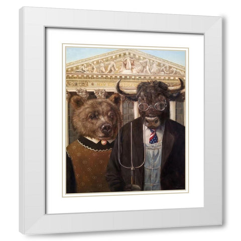 Wallstreet Gothic 2 White Modern Wood Framed Art Print with Double Matting by Heffernan, Lucia
