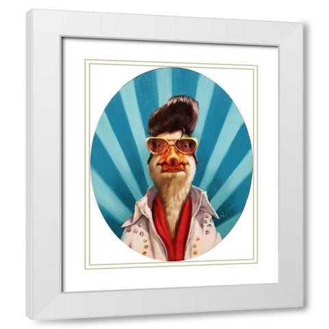 The King White Modern Wood Framed Art Print with Double Matting by Heffernan, Lucia