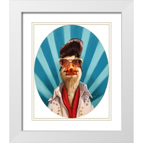 The King White Modern Wood Framed Art Print with Double Matting by Heffernan, Lucia