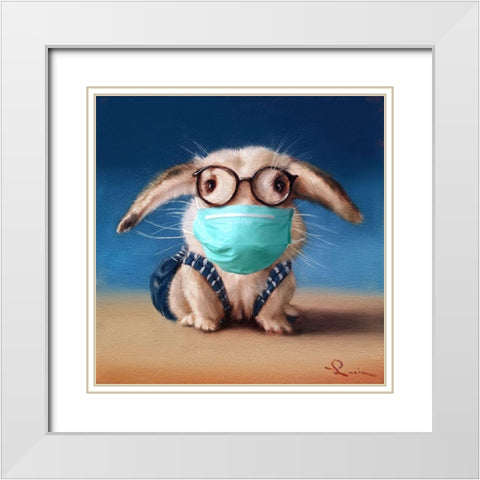 Back To School - Mask White Modern Wood Framed Art Print with Double Matting by Heffernan, Lucia