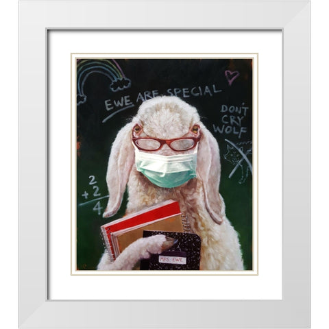 Back To School - Teacher White Modern Wood Framed Art Print with Double Matting by Heffernan, Lucia