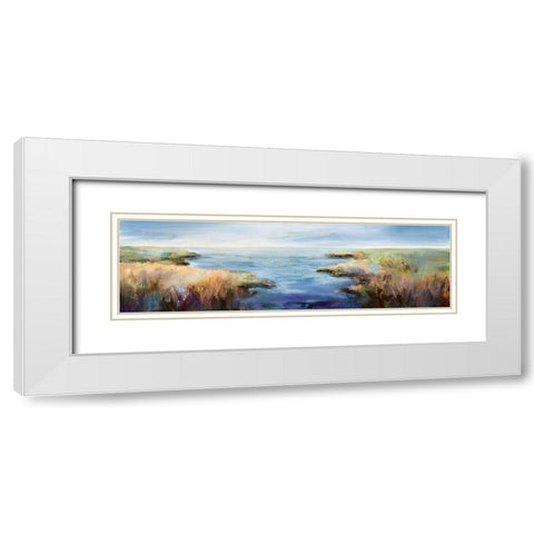 Enjoying The View White Modern Wood Framed Art Print with Double Matting by Hale, Karen