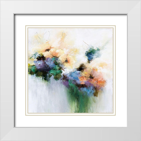 Flower Patterns White Modern Wood Framed Art Print with Double Matting by Hale, Karen