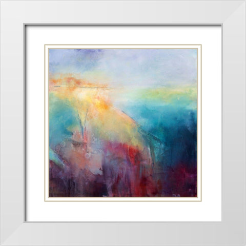 Luminous Energy White Modern Wood Framed Art Print with Double Matting by Hale, Karen