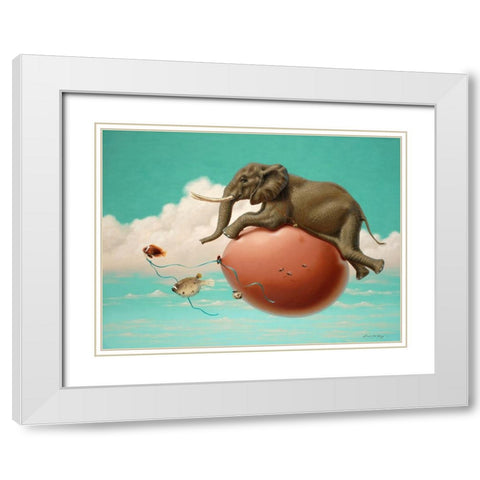 Eds Uplifting Adventure White Modern Wood Framed Art Print with Double Matting by Herzog, Linda Ridd