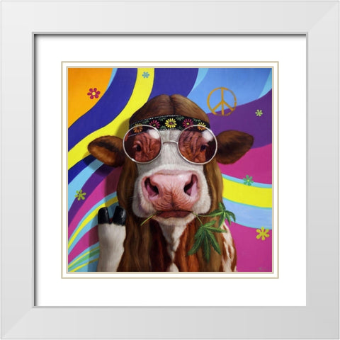 Grass Fed White Modern Wood Framed Art Print with Double Matting by Heffernan, Lucia