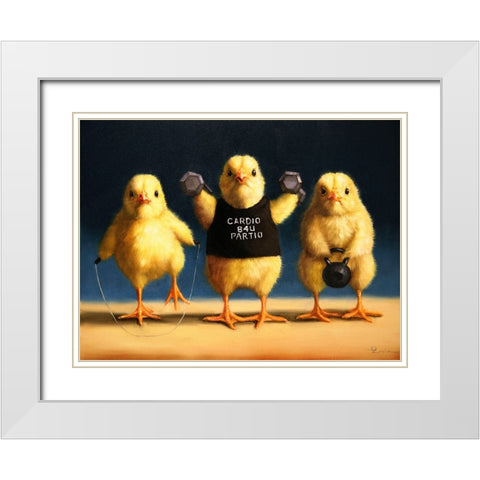 Cardio Chicks White Modern Wood Framed Art Print with Double Matting by Heffernan, Lucia