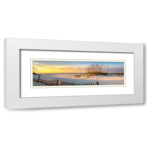 Pensacola Beach Sunrise White Modern Wood Framed Art Print with Double Matting by Herrera, H.J.