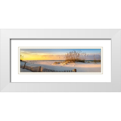 Pensacola Beach Sunrise White Modern Wood Framed Art Print with Double Matting by Herrera, H.J.