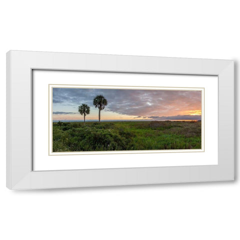 Prairie Sunrise White Modern Wood Framed Art Print with Double Matting by Herrera, H.J.