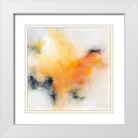Yellow on Yellow White Modern Wood Framed Art Print with Double Matting by Hale, Karen